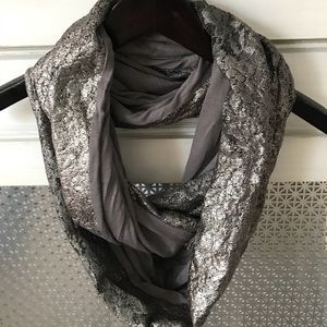 Infinite Metallic Silver and Grey Scarf